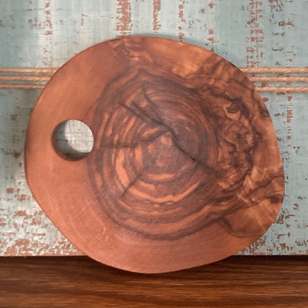 Olive Wood Rustic Natural Coaster Set of 6 with Holder Hand Made - Picture 8 of 16